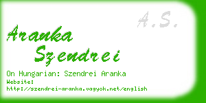 aranka szendrei business card